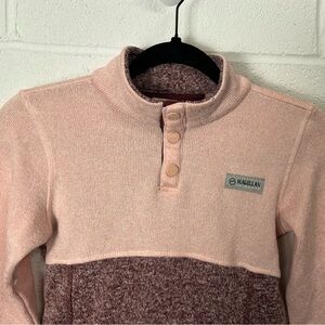 🌻$11 DEAL!🌻 Kids’ Cozy Pink and Burgundy Quarter Snap Sweater Size M